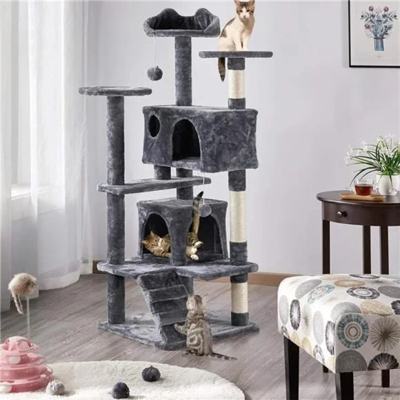 Cat Tree Tower Condo Furniture Scratch Post for Kittens Pet House Play, 54"